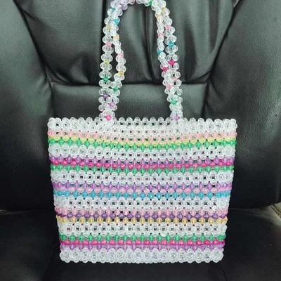 Сумка с жемчугом Женская винтажная тоут бусинами для вечеринки маленькая