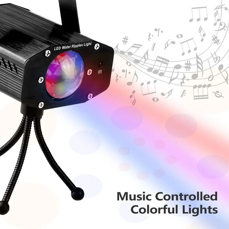 Мини RGB звуковой активированный Рождественский проектор светодиодный