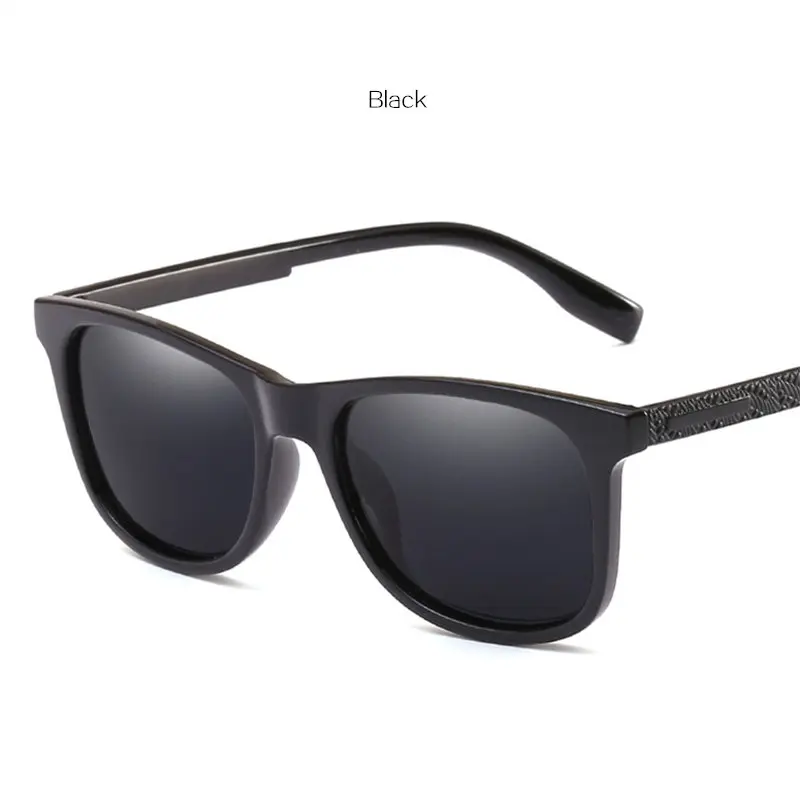 KUJUNY Men Women Polarized Sunglasses Sun Glasses Personalized Temple Retro Eyeglasses Driver Driving Polarizing Eyewear - Цвет линз: Черный