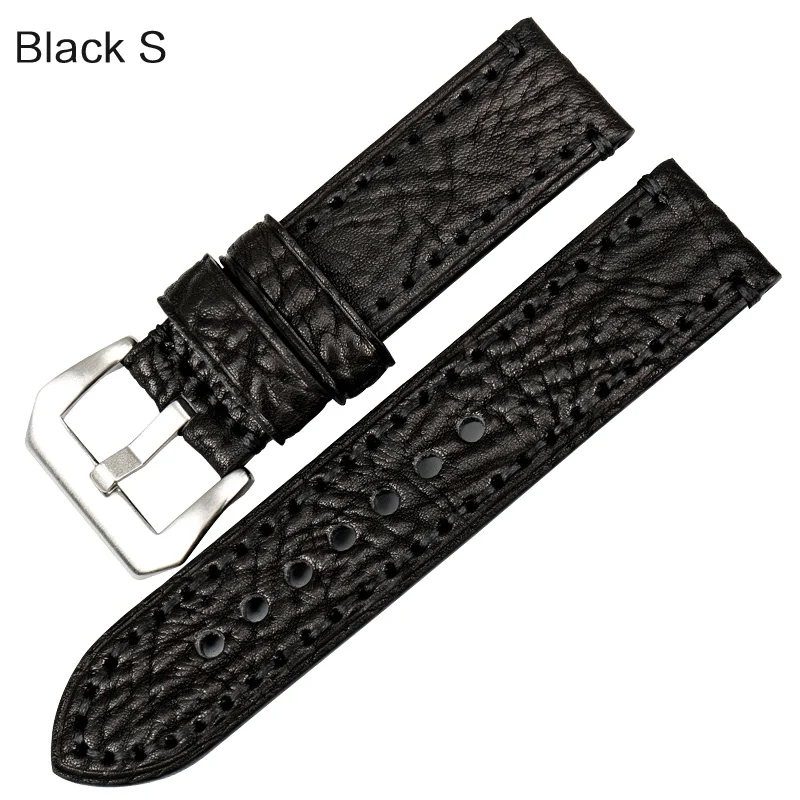 Black S MAIKES новые модные аксессуары для часов 20 22 24 26 мм Итальянские Кожаные Ремешки для наручных часов красный ремешок для часов Panerai браслет - Цвет ремешка: Black S