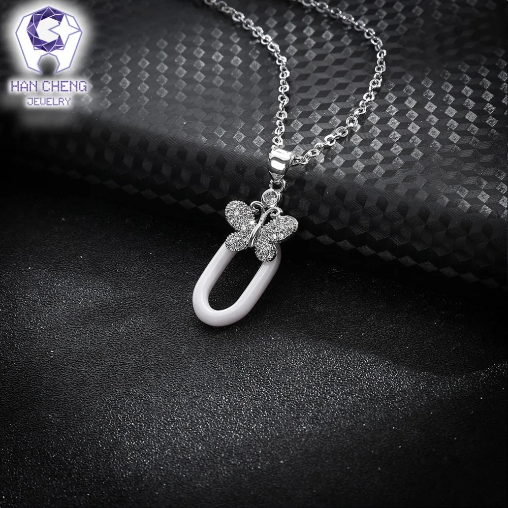 HanCheng Новая мода Золотая цепочка ААА циркония керамические Круглые ожерелья и