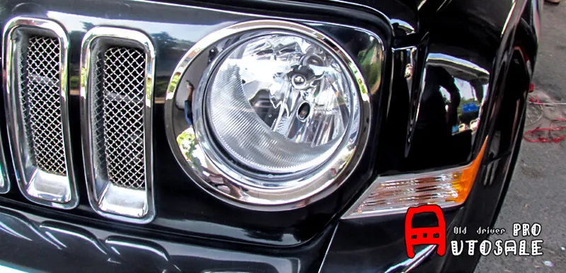 АБС пластик хром внешний передняя фара лампа декоративная накладка 2 шт. для Jeep