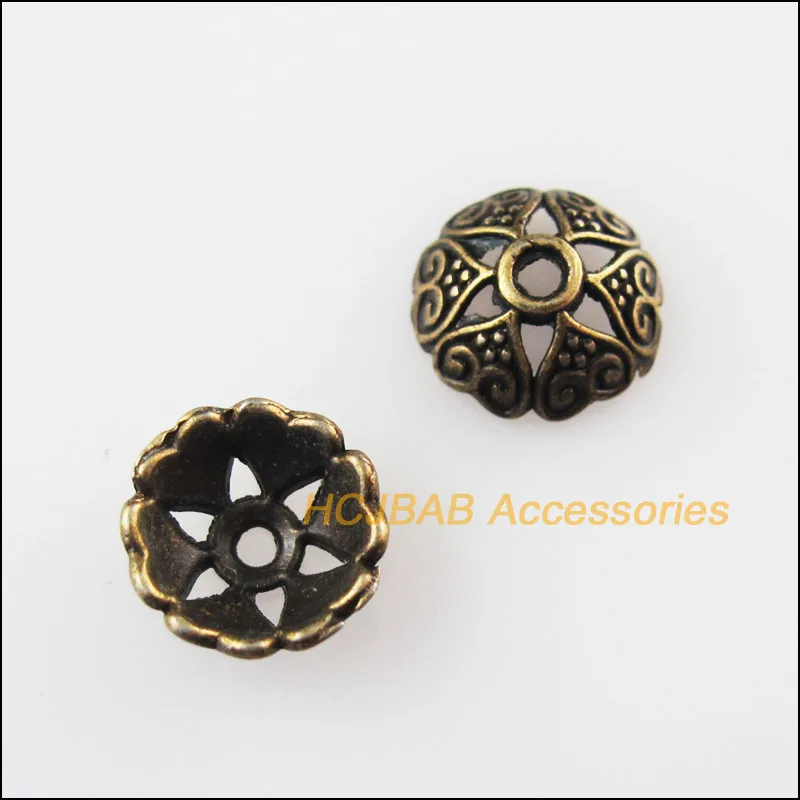 Модные 100 шт. антикварные бронзовые Цветные Цветочные сердца разделительные