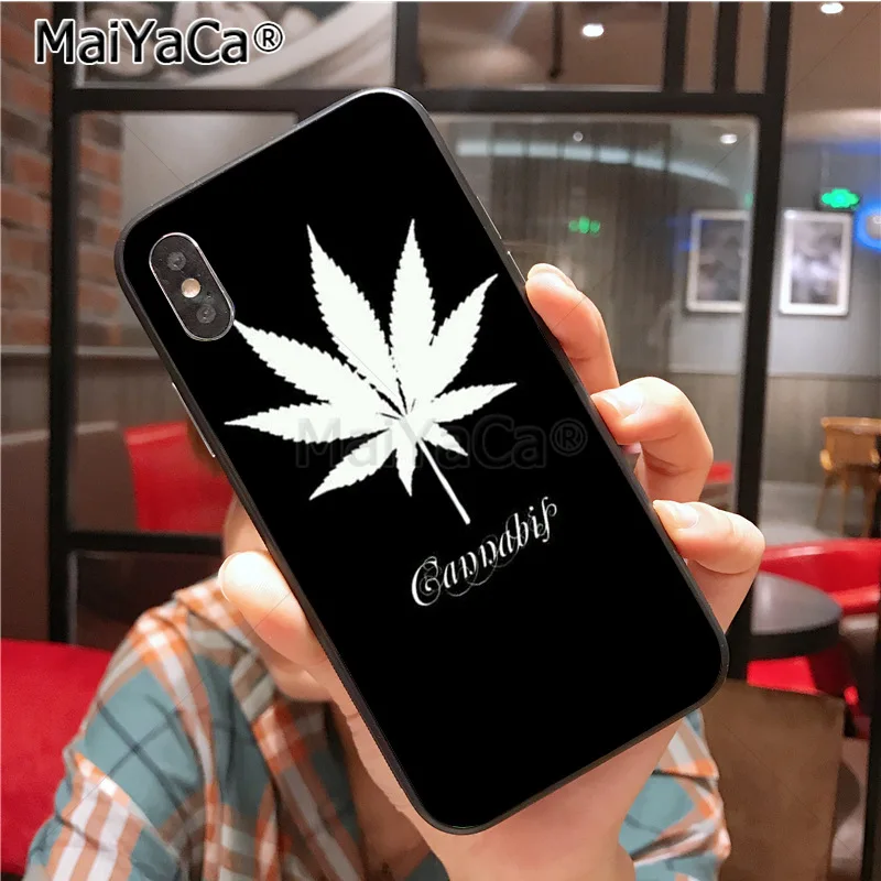 MaiYaCa листья растений Лист Каннабиса DIY окрашенный крутой чехол для iPhone X Xs Xr Xs max 7plus 6 6s 7 8 8Plus 5 5S SE 10 Чехол - Цвет: 4