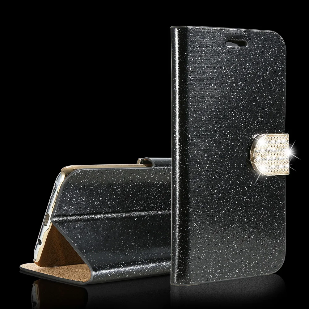Кожаный чехол KISSCASE для Samsung Galaxy Note 8 5 4 3 S8 Plus S5 S4 S3 блестящий с подставкой и