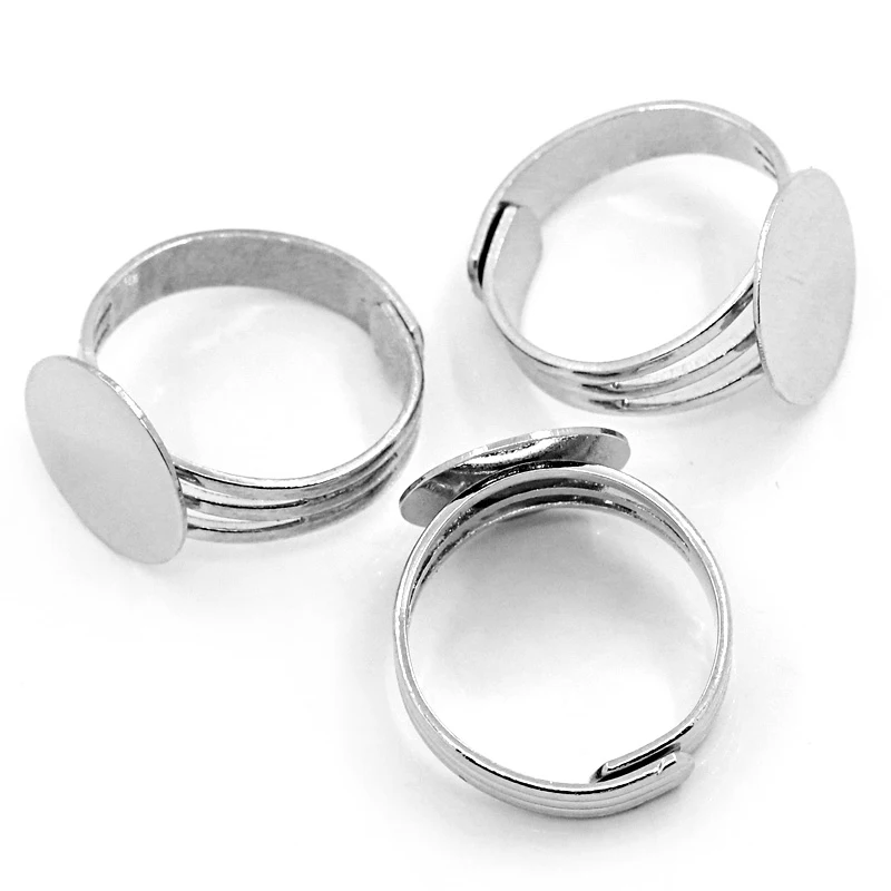 Multi Fif 10-20mm Adjustable Ring Setting Cabochon Cameo Base Tray Bezel Blank Cabochons Jewelry Making Findings 2019 | Украшения и