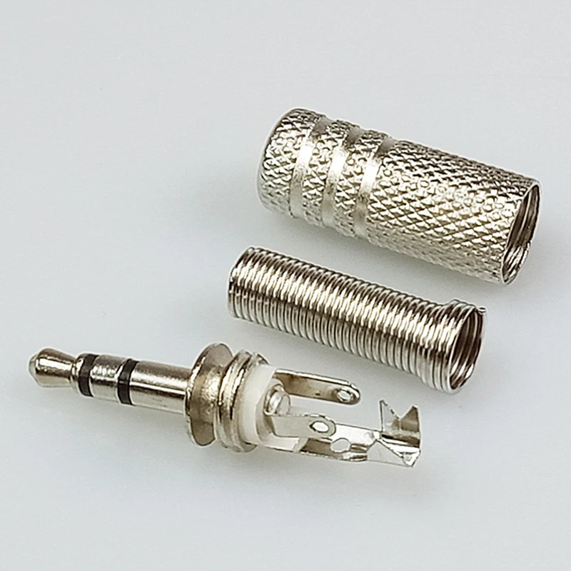 Металлическая стереогарнитура штекер 3 5 мм с пружинным аудио разъемом 1/8 &quot 50