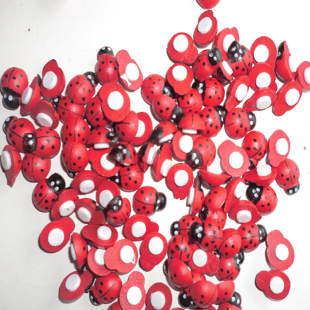 100 шт. художественный декор для микро-ландшафта Деревянный Божья коровка