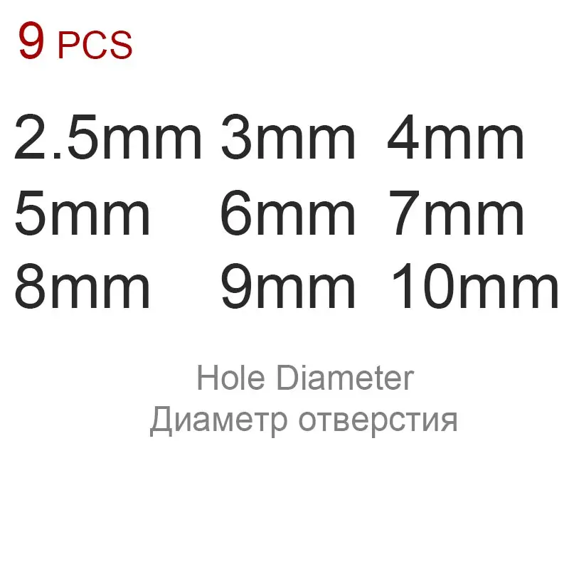 2.5-10mm 9pcs Кожаный полый набор пробойников, кожаный комплект «сделай сам» Прорезиненная Ткань многоцелевой бумажный прокладка удар сделай сам кожевенное ремесло инструмент для пробивки - Цвет: 2.5-10mm 9pcs