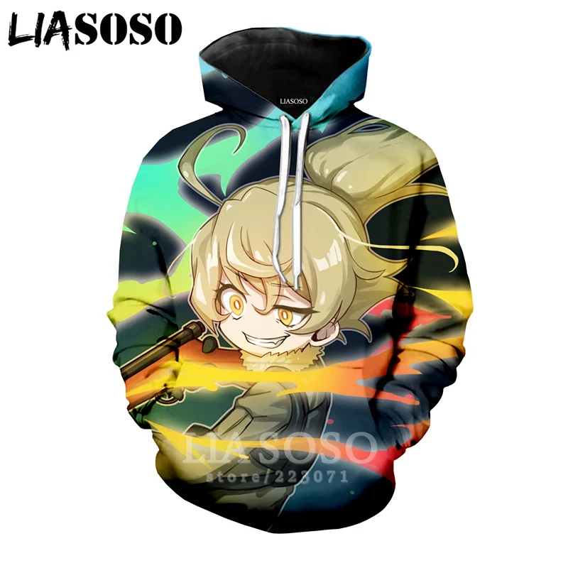 LIASOSO Новинка зимы для мужчин и женщин толстовка с 3D принтом аниме Youjo Senki Saga of Tanya худи Обитель зла Топ пуловер с длинными рукавами B086-9 - Цвет: 22