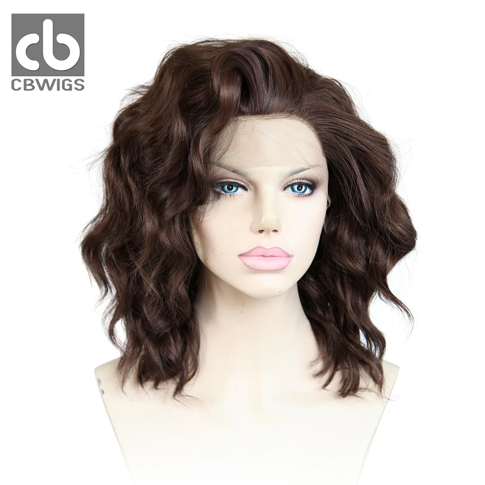 #6/8 смешанные коричневые натуральные волосы канекалон волнистые парики короткие