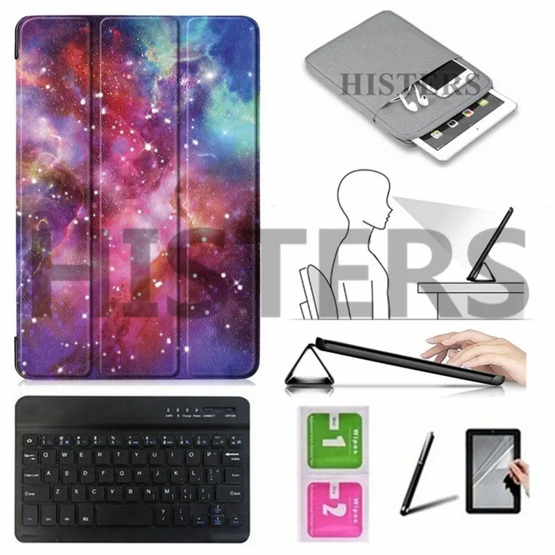 BBK-N7-YHX Аксессуары для Samsung Galaxy Tab A 8,0 s-ручка SM-P200 SM-P205 чехол+ Bluetooth клавиатура+ чехол+ пленка+ стилус+ салфетки - Цвет: BBK-N7-YHX