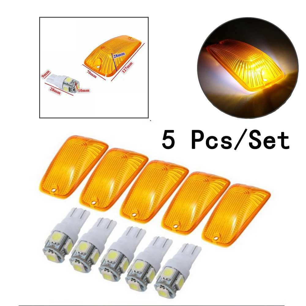 

Дымчатая лампа 12 В 6 Вт белый светодиод 5 шт./компл. крыша кабины ходовые габаритные огни для Chevrolet/Kodiak/GMC/Topkick/Car Piranha Янтарное покрытие