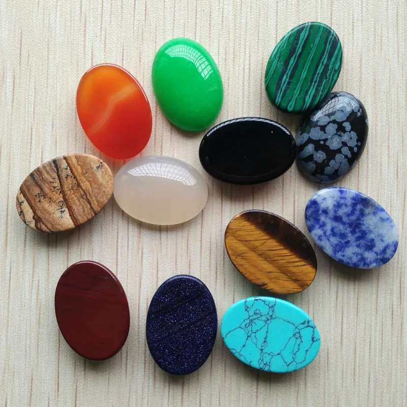 Оптовая продажа 12 шт./лот Ассорти натуральный камень смешанный овальный кабошон