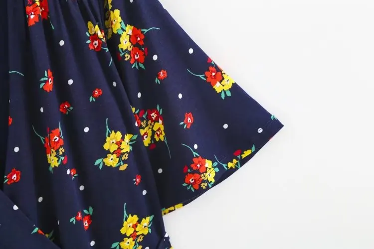 Дениска модные женские туфли с цветочным принтом темно-Платья для женщин Лето