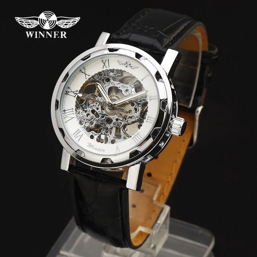 2016 Топ бренд Winner роскошный кожаный ремешок чехол передач Римский индекс