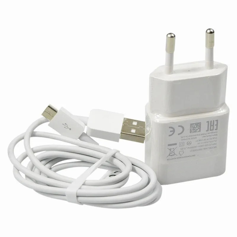 Оригинальный 5 В 1A Путешествия ЕС USB Зарядное устройство адаптер + 2A Micro кабель для