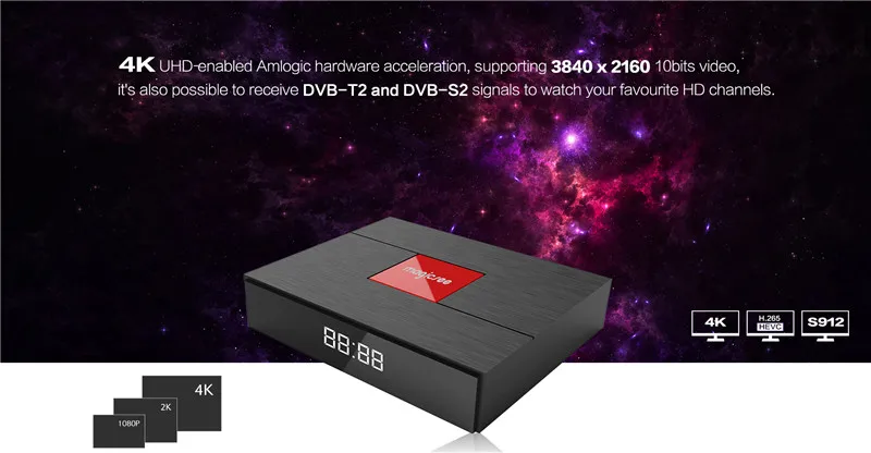 Magicsee C400 плюс Android ТВ Box 4 K Amlogic S912 Восьмиядерный 3 Гб оперативной памяти 32 Гб ПЗУ Smart ТВ Box двойной WiFi BT4.1 DVB-S2 HD медиаплеер
