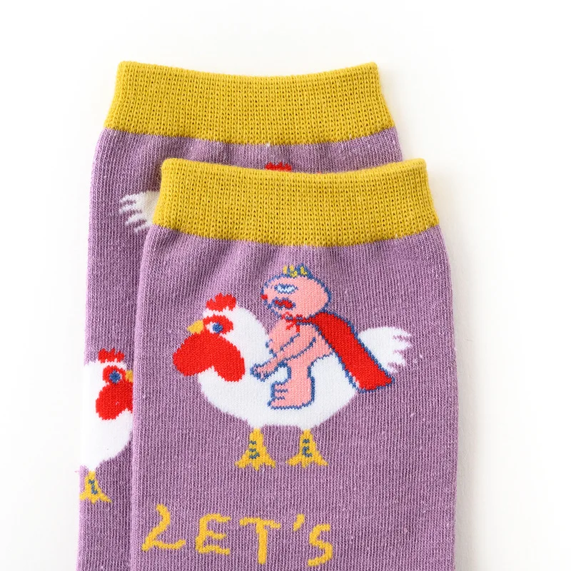 

7 Pair/lot Cartoon Animal Printed Woman Socks Funny Cute Long Socks Harajuku Happy Streetwear Crew Socks Marvel Gifts for Girls