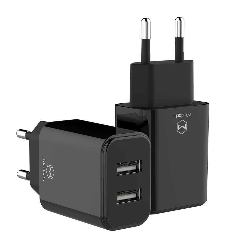 Mcdodo EU адаптер USB зарядное устройство 2.4A Быстрая зарядка для samsung S9 S8 HUAWEI xiaomi redmi note 7 mi A2 Универсальное зарядное устройство для телефона - Тип штекера: EU Black