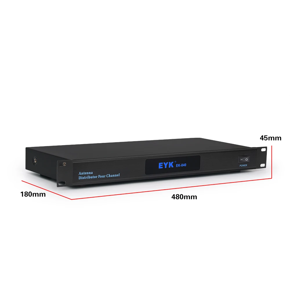 EYK EK-840, 300 м, направленная антенна, распределитель, стабильный, для 4 комплектов, Беспроводная микрофонная система 500-950 МГц, микрофонный сплиттер, коллектор
