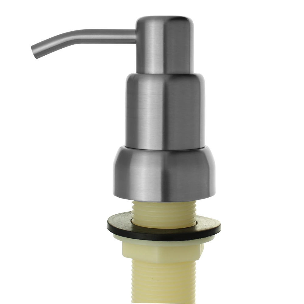 

304 Brushed Stainless Steel Kitchen Sink Liquid Soap Dispenser 17 OZ Bottle /3.15 Inch Threaded Tube for Thick Deck Installation