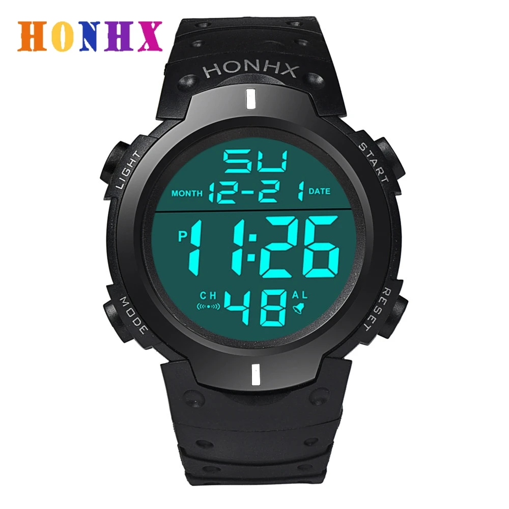 HONHX новые Брендовые мужские светодиодные цифровые армейские часы спортивные часы модные наручные часы водонепроницаемые мужские часы - Цвет: White