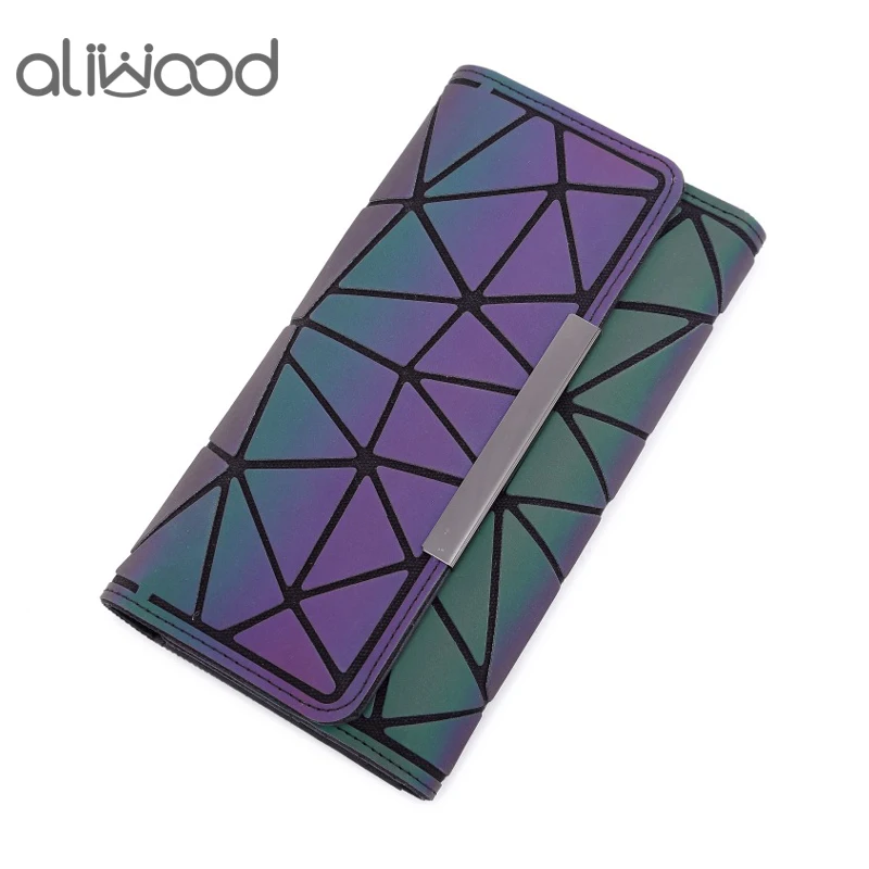 Бренд aliwood, Женский кошелек, геометрический клатч, лазерный цветной кошелек, Женский светящийся кошелек, сумка-держатель для карт, Carteira Feminina