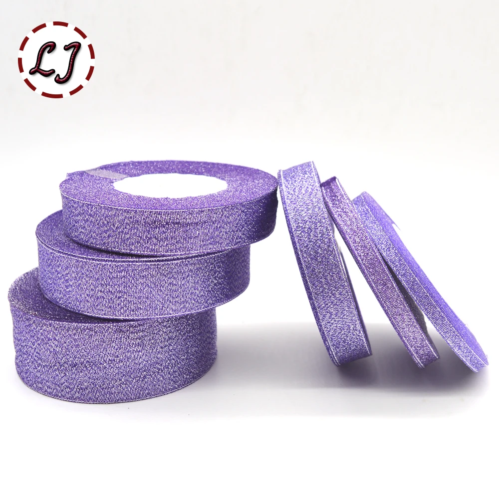 Брендовая Высококачественная фиолетовая Блестящая лента 6 мм/10 мм/15 мм/20 мм/25 мм/40