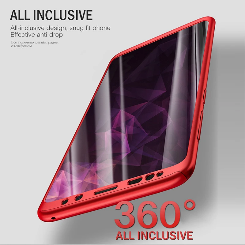 Противоударный 360 полная Защита для Samsung Galaxy S8 S9 S10 Plus Lite чехол матовый Жесткий