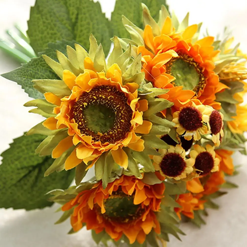 Искусственные Подсолнухи искусственные цветы невесты для домашнего свадебного