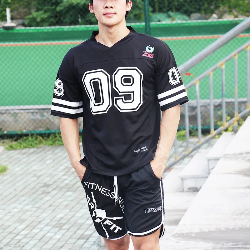 Men Basketball Running Sports Tee Shirts Tshirt For Fitness Male Solid Short Sleeve Sport Tees Quick Dry | Спорт и развлечения