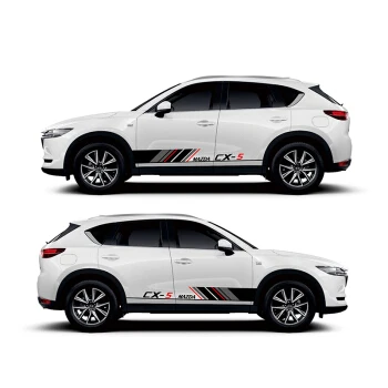 World Datong, спортивные полоски, автомобильные наклейки для Mazda CX-5, Mark Levinson, спортивный стиль, Виниловая наклейка на дверь автомобиля, боковой декор, наклейки - Название цвета: White car