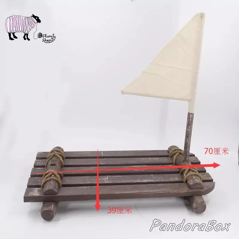 Реквизит для фотосъемки новорожденных в морском стиле деревянный флаг Парусная