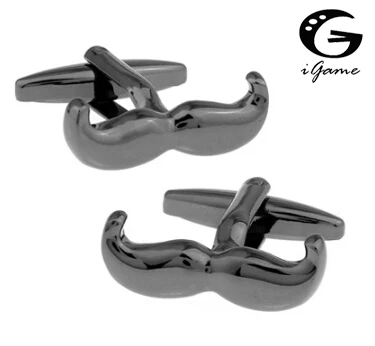 IGame розница по заводской цене латунные запонки черные в виде усов|cuff links|designer cuff