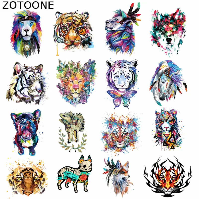 

ZOTOONE Cool Animal Patches Small Size Iron on Transfer Patches Diy Accessory Clothing Bags Deco Washable Badges Heat Transfer C