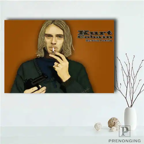 Изготовленный На Заказ Kurt Cobain (1) Печатный постер ткань стены искусства картины