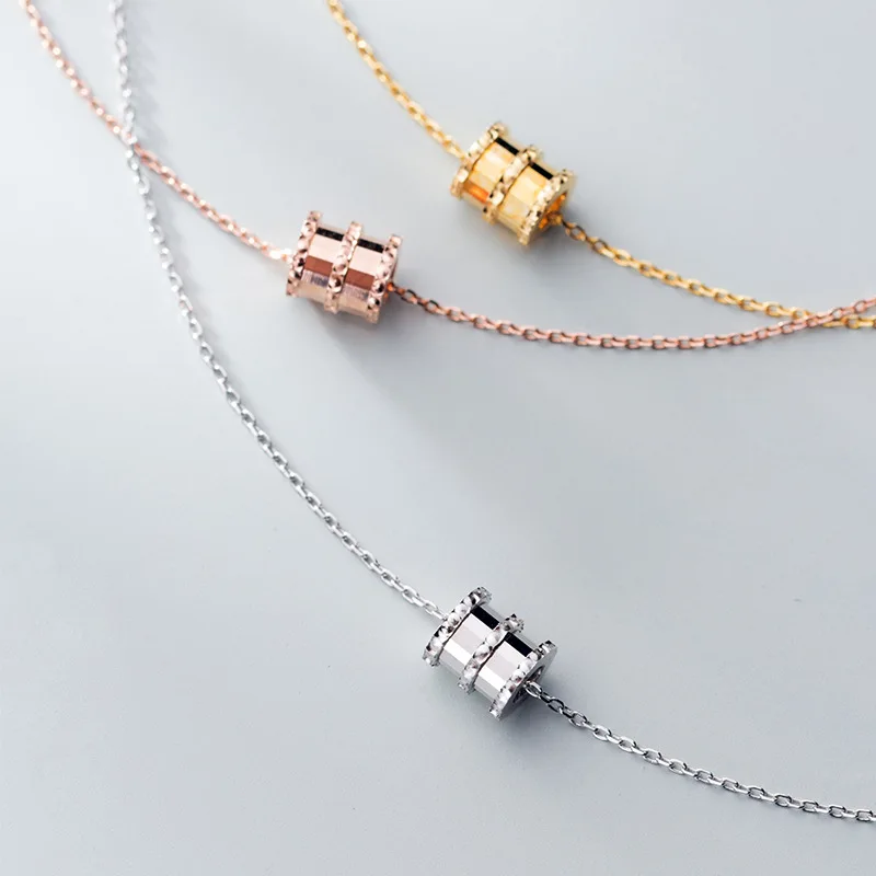 925 серебро Чокер-колье розовое золото ожерелье минимализм Винтаж Бохо Bijoux Femme колье ожерелье женское ювелирное изделие