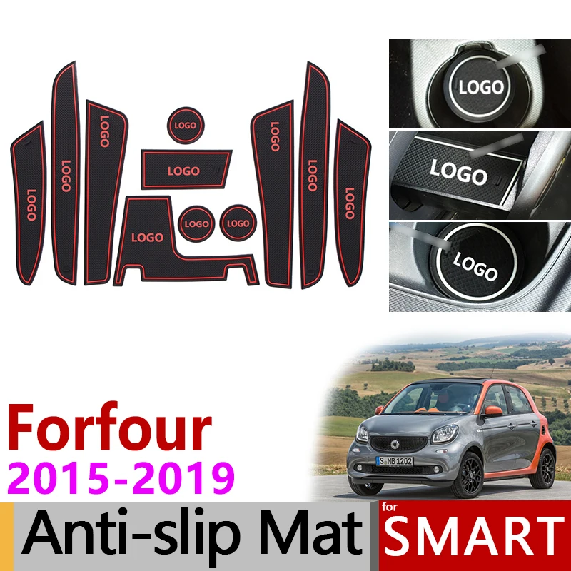 Противоскользящий резиновый коврик для ворот и чашки Smart Forfour W453 2015 2016 2017 2018 2019