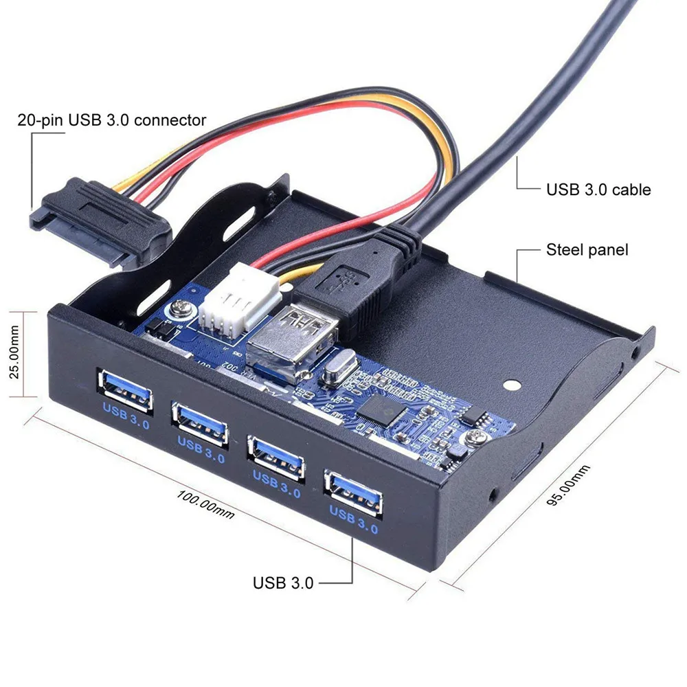 Металлическая передняя панель для компьютера 3 5 дюйма 4 порта USB 0 | Компьютеры и