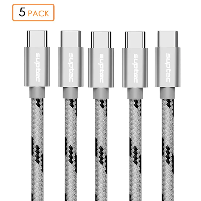 SUPTEC usb type-C кабель для samsung S10 S9 S8 A50 Xiaomi Redmi Note 7 Быстрая зарядка USB-C зарядное устройство для мобильного телефона USBC type-C кабель - Цвет: Silver
