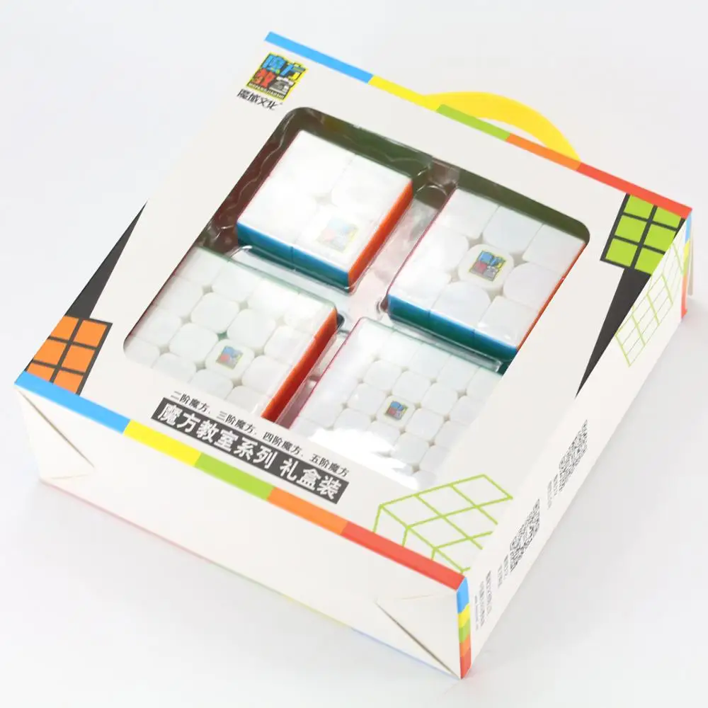 Mofangjiaoshi 3 шт. 4 шт./компл. 2x2/oneplus 3/OnePlus x 3 4x4 5x5, волшебный куб, Скорость головоломка Подарочная коробка цветной MF2 MF3 MF3rs MF4 MF5 развивающая игрушка