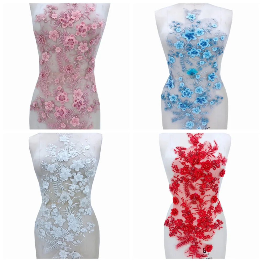 Кружевная аппликация большая красная вышивка украшение для стразы 62 х 34 см