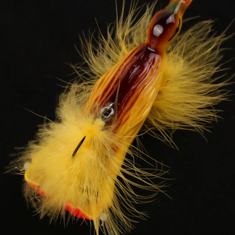 3D Stupid Duck Topwater Fishing Floating Artificial Bait, Plopping and Splashing Feet Hard Fishing Geer