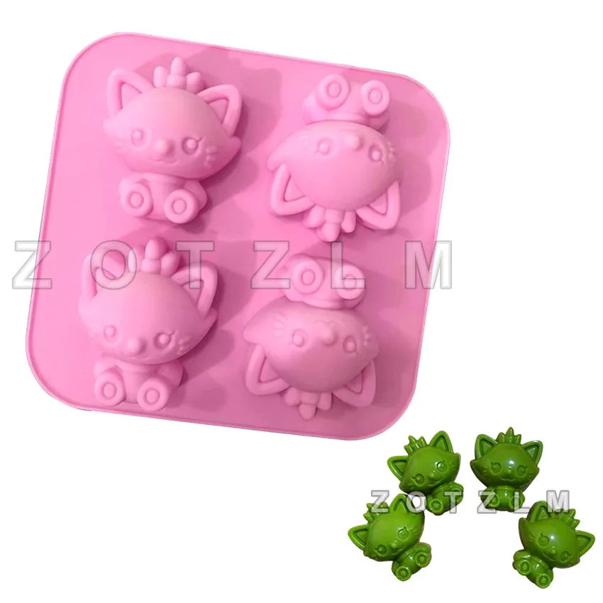 Рисунком мультяшного волка Форма силиконовая форма для выпечки фонданов