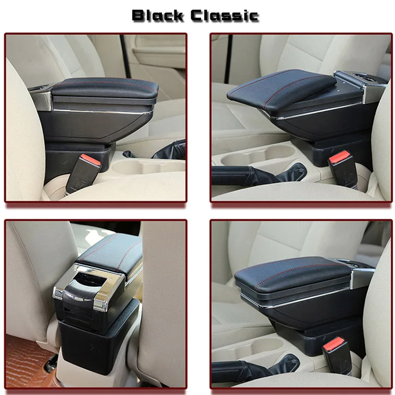 Classic Style Black Кожаный Автомобильный подлокотник для toyota rav4 corolla yaris Чехлы для toyota highlander - Название цвета: Classic Style Black