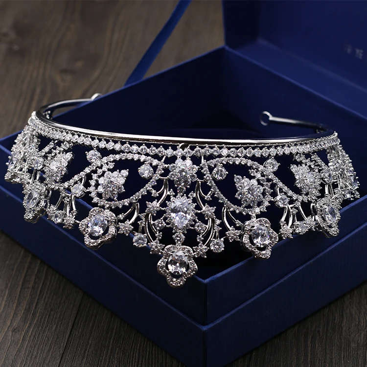 Himstory Blingbling большая мощеная CZ Корона кубический циркон свадебные аксессуары для