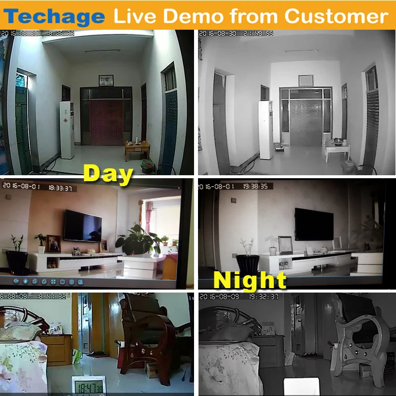 Techage HD 720 P 1080 2.0MP безопасности POE IP Камера 3 шт Массив светодиодный