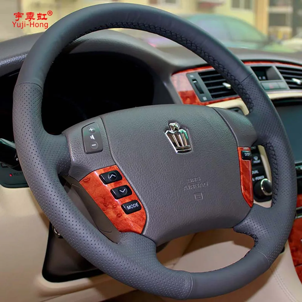 Натуральная кожа автомобиля рулевые чехлы Чехол для Toyota Crown 2005 2009 ручной работы