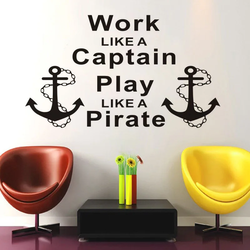 Английский алфавит корабль копье стены стикер шаблон Цитата Винил домашний